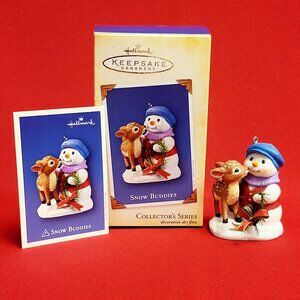 Hallmark Snow Buddies 2004 Christmas Snowman Reindeer Ornament
